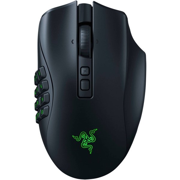 Razer - Naga V2 Pro MMO Optical Gaming Mouse with Interchangeable Side Plates in 2, 6, 12 Button Configurations - Wireless - Black