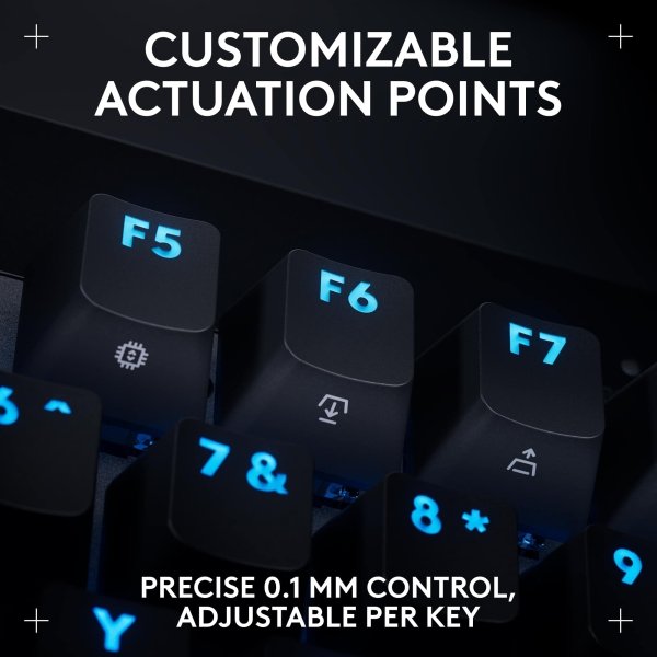 Logitech - PRO X TKL RAPID Tenkeyless Corded Magnetic Analog Switch Gaming Keyboard with Customizable RGB Lighting - Black