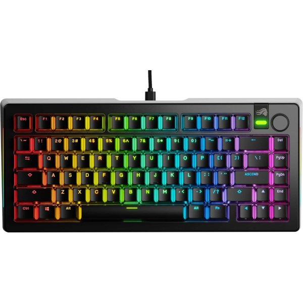 Glorious - GMMK 3 PRO 75% Wired Mechanical Linear Switch Gaming Keyboard with Hot-swappable Switches - Black