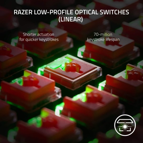 Razer - DeathStalker V2 Pro TKL Wireless Optical Linear Switch Gaming Keyboard with Low-Profile Design - White