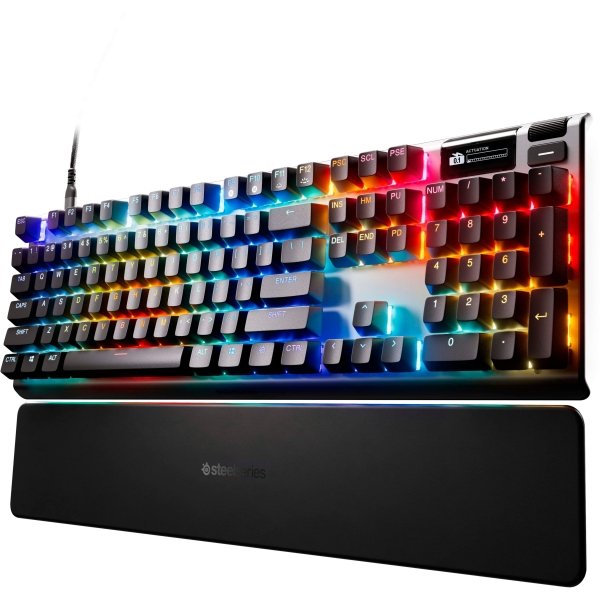 SteelSeries - Apex Pro Gen 3 Full Size Wired Mechanical OmniPoint Adjustable Gaming Keyboard with Rapid Tap - Black