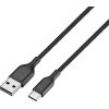Best Buy essentials™ - 4' USB-C to USB Braided Charge-and-Sync Cable - Black