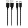 Insignia™ - 4' USB-A to USB-C Charge-and-Sync Cable (2 Pack) - Charcoal