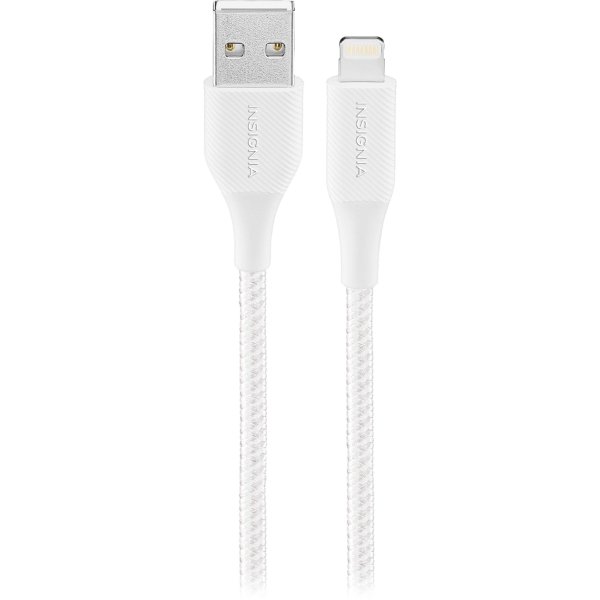 Insignia™ - 4' USB-A to Lightning Charge-and-Sync Cable - Moon Gray