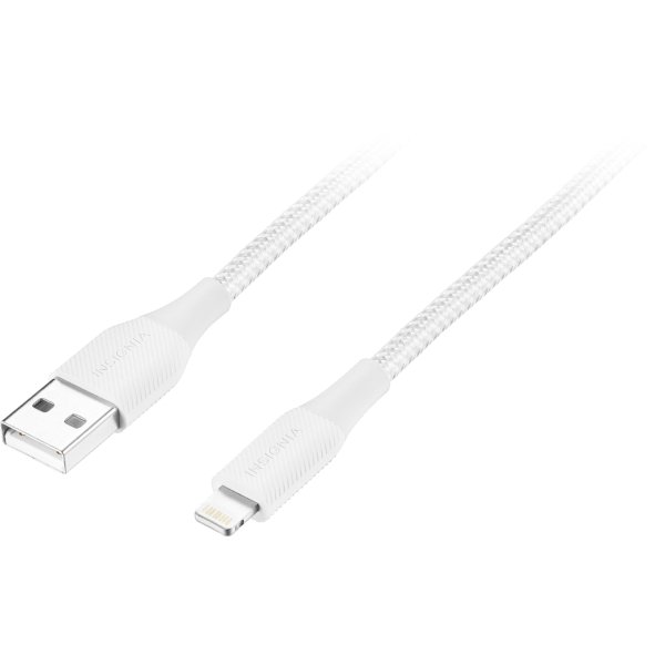 Insignia™ - 4' USB-A to Lightning Charge-and-Sync Cable - Moon Gray