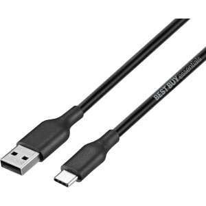 Best Buy essentials™ - 9' USB-A to USB-C Charge-and-Sync Cable - Black