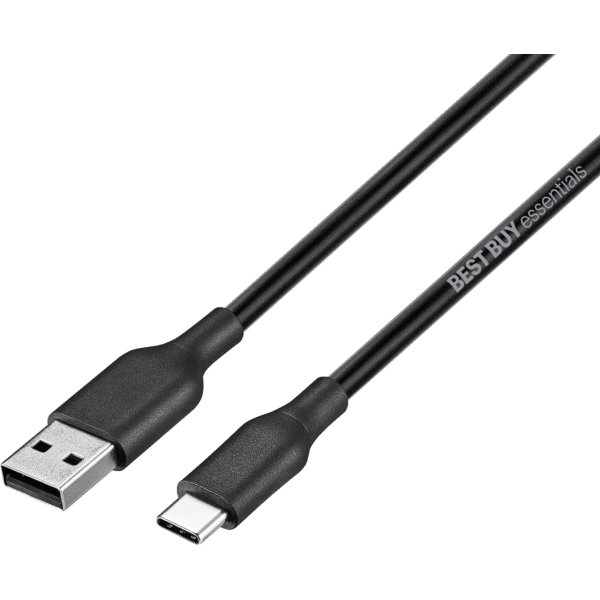 Best Buy essentials™ - 9' USB-A to USB-C Charge-and-Sync Cable - Black
