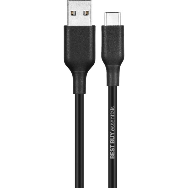 Best Buy essentials™ - 9' USB-A to USB-C Charge-and-Sync Cable - Black