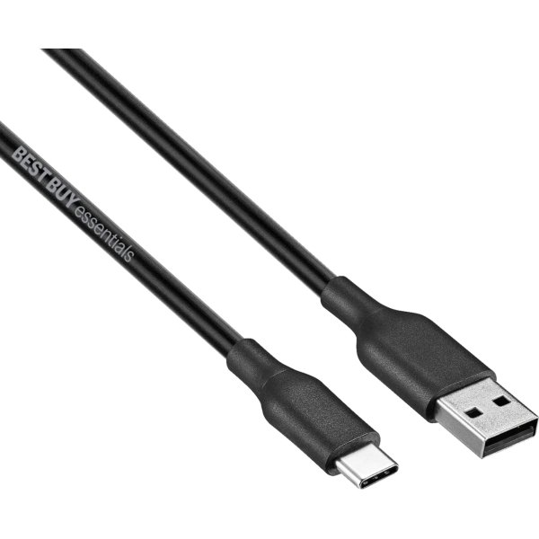 Best Buy essentials™ - 9' USB-A to USB-C Charge-and-Sync Cable - Black
