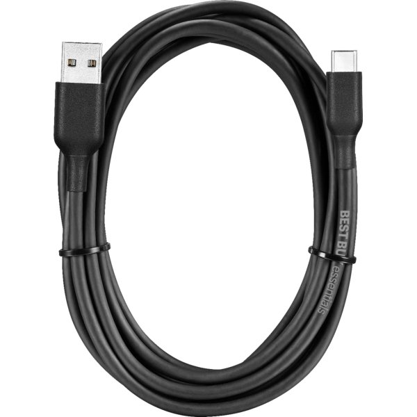 Best Buy essentials™ - 9' USB-A to USB-C Charge-and-Sync Cable - Black