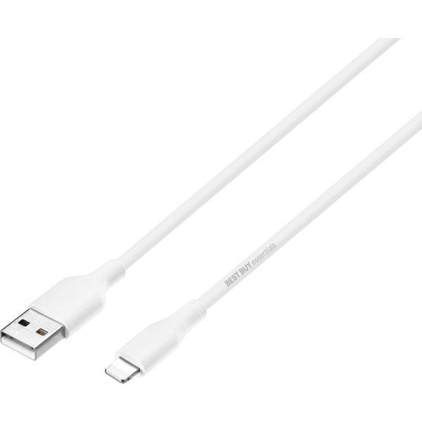 Best Buy essentials™ - 5' USB-A to Lightning Charge-and-Sync Cable - White