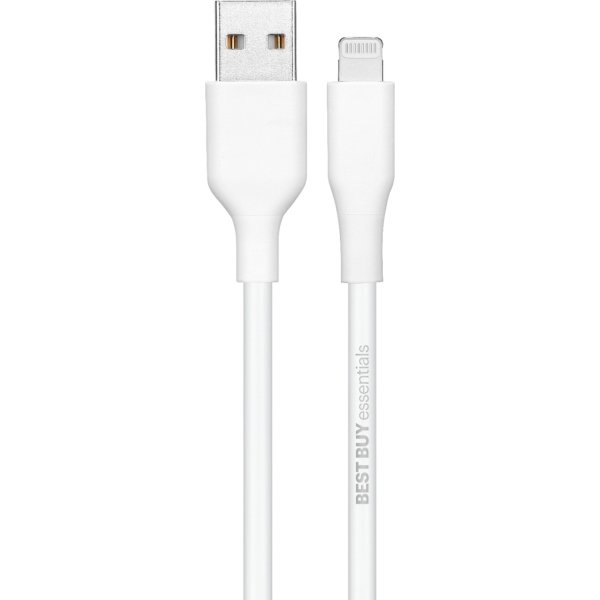 Best Buy essentials™ - 5' USB-A to Lightning Charge-and-Sync Cable - White