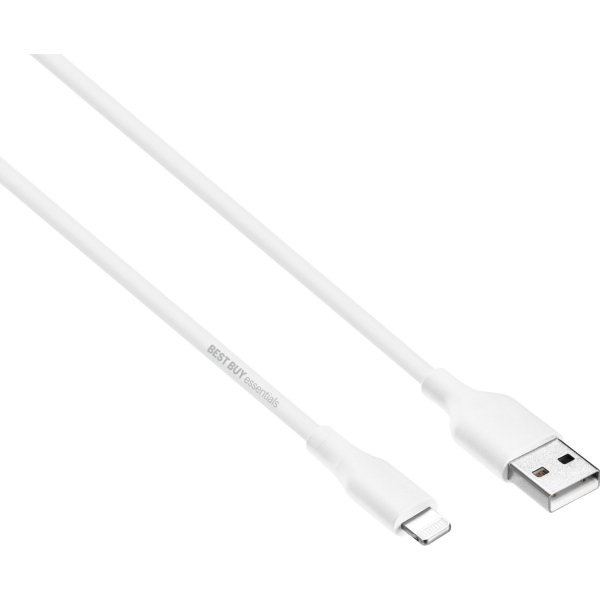 Best Buy essentials™ - 5' USB-A to Lightning Charge-and-Sync Cable - White