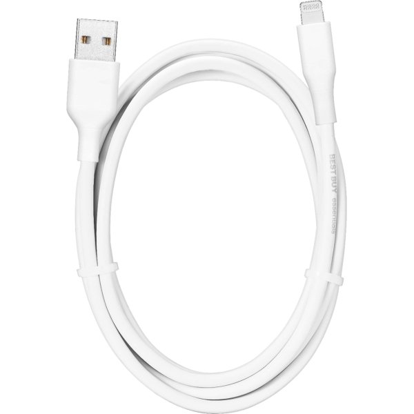 Best Buy essentials™ - 5' USB-A to Lightning Charge-and-Sync Cable - White