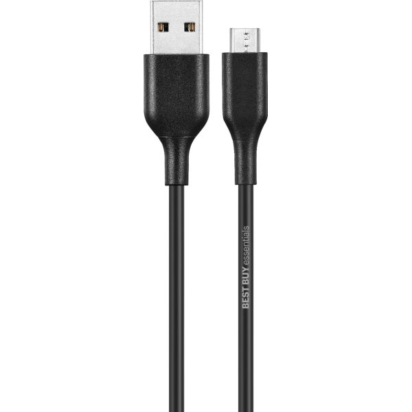 Best Buy essentials™ - 5' USB-A to Micro USB Charge-and-Sync Cable - Black