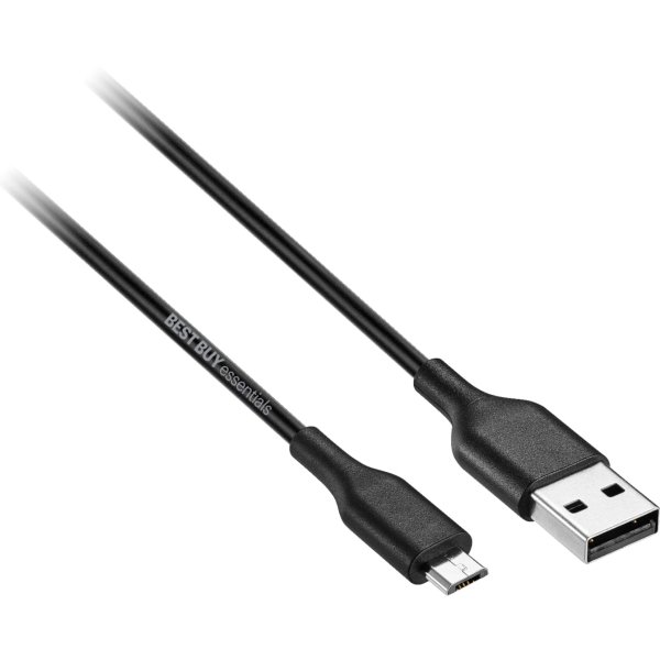 Best Buy essentials™ - 5' USB-A to Micro USB Charge-and-Sync Cable - Black