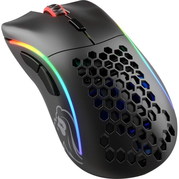 6519203_rd.jpg Glorious - Model D Wireless Optical Honeycomb RGB Gaming Mouse - Wireless - Matte Black