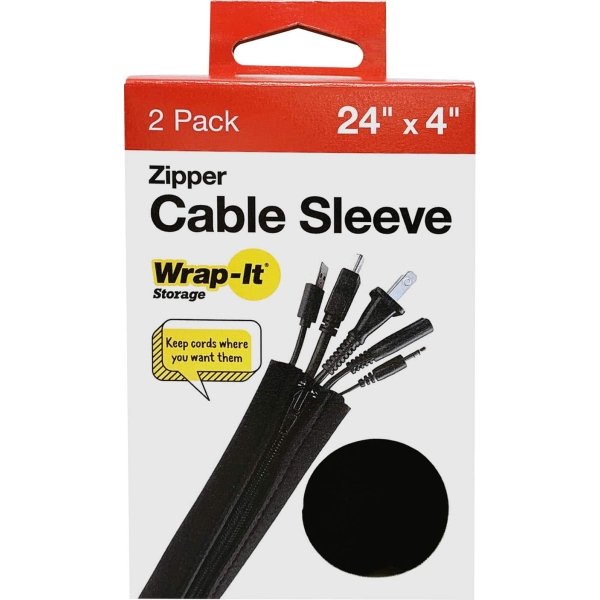 Wrap-It Storage - Cable Sleeve - Black