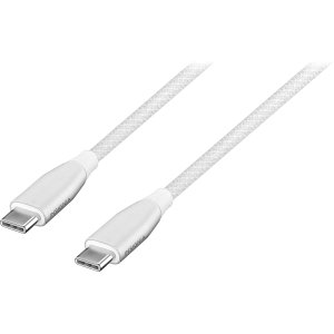 Insignia™ - 7' USB-C to USB-C Charge-and-Sync Cable with Braided Jacket - White
