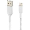 Belkin - BOOST↑CHARGE Braided USB-C to USB-A Cord 6.6ft for iPhone 16 Series, Samsung, Google Pixel 7 & 8, iPad Pro & More - White