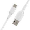 Belkin - BOOST↑CHARGE USB-C Cable 3.3ft, USB-C to USB-A Cable for iPhone 16 Series, Samsung, Pixel, iPad Pro, and More - White