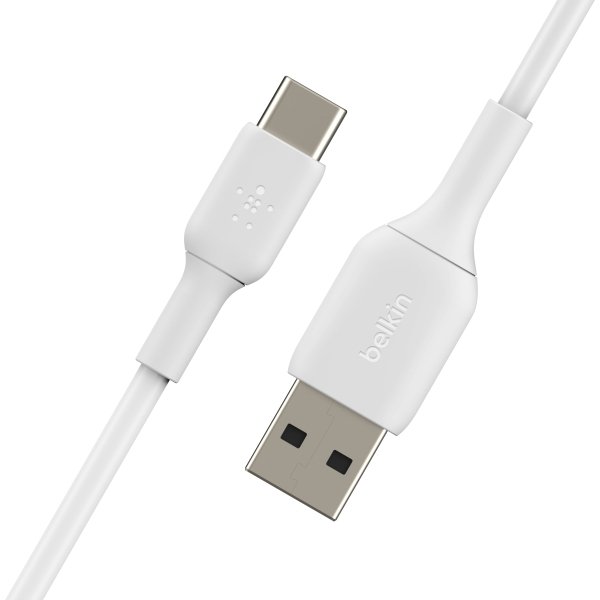Belkin - BOOST↑CHARGE USB-C Cable 3.3ft, USB-C to USB-A Cable for iPhone 16 Series, Samsung, Pixel, iPad Pro, and More - White