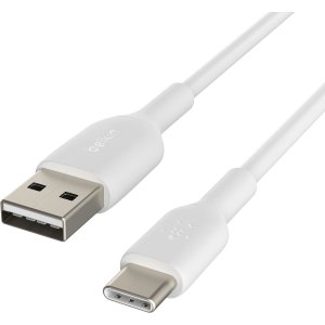 Belkin - BOOST↑CHARGE USB-C Cable 3.3ft, USB-C to USB-A Cable for iPhone 16 Series, Samsung, Pixel, iPad Pro, and More - White