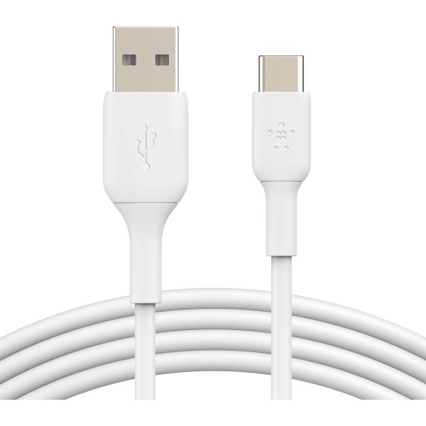 Belkin - BOOST↑CHARGE USB-C Cable 3.3ft, USB-C to USB-A Cable for iPhone 16 Series, Samsung, Pixel, iPad Pro, and More - White
