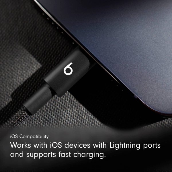 Beats - 5' USB-C to Lightning Woven Cable - Bolt Black