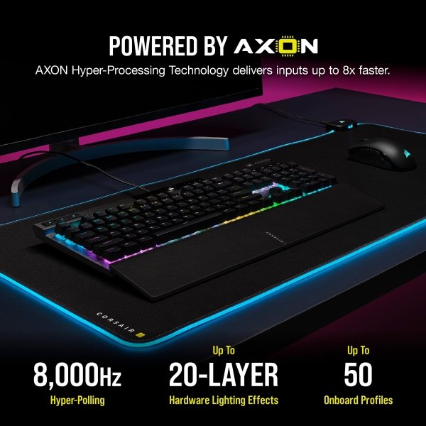 CORSAIR - K70 RGB PRO Full-size Wired Mechanical Cherry MX Speed Linear Switch Gaming Keyboard with PBT Double-Shot Keycaps - Black