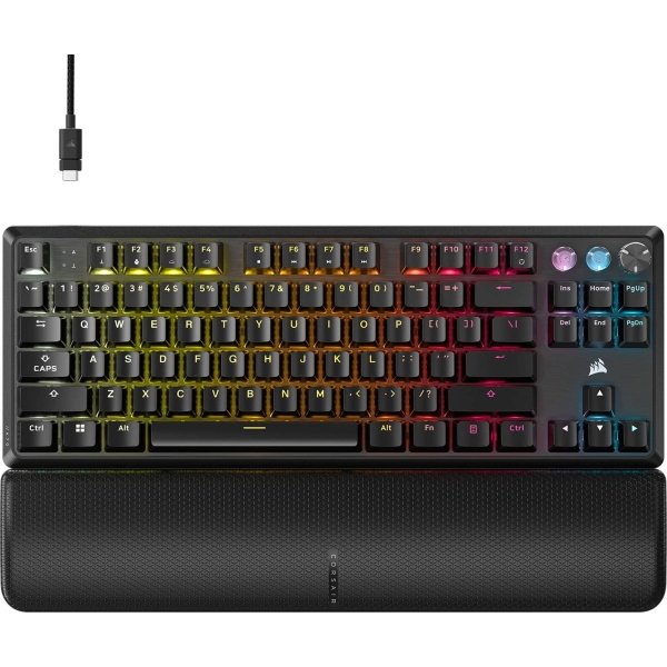 CORSAIR - K70 PRO TKL Wired Hall Effect Programmable Gaming Keyboard with Rapid Trigger - Black