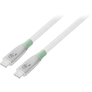 Insignia™ - 7' USB-C to USB-C Braided Charge-and-Sync Cable with High-Speed Data Transfer - White