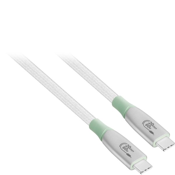Insignia™ - 7' USB-C to USB-C Braided Charge-and-Sync Cable with High-Speed Data Transfer - White