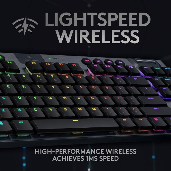 Logitech - G915 LIGHTSPEED TKL Wireless Mechanical GL Tactile Switch Gaming Keyboard with RGB Backlighting - Black