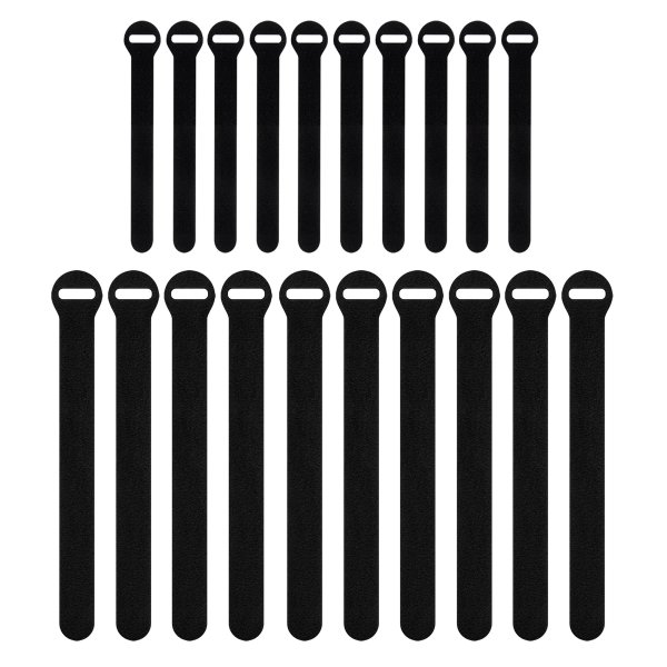 Wrap-It Storage - Self-Gripping Cable Ties (20-Pack) Reusable Hook and Loop Cord Organizer Cable Tie for Cord Management and Organization - Black