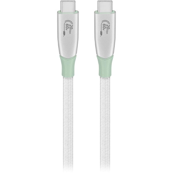 Insignia™ - 7' USB-C to USB-C Braided Charge-and-Sync Cable with High-Speed Data Transfer - White