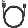 Best Buy essentials™ - 4' USB-C to USB Braided Charge-and-Sync Cable - Black