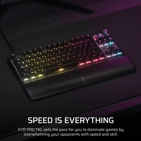 CORSAIR - K70 PRO TKL Wired Hall Effect Programmable Gaming Keyboard with Rapid Trigger - Black